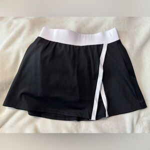 Women's Black and White Athletic Skirt with built in shorts underneath